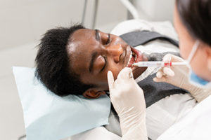 a patient going to a houston sedation dentist