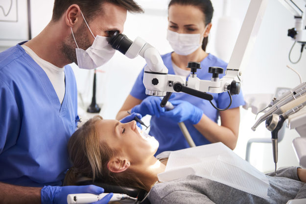 a woman getting work done after getting saturday dental appointments